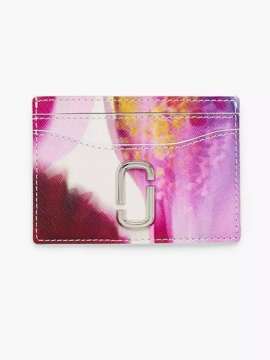 Marc Jacobs Accessories - Marc Jacobs Pink Purple Floral Card Holder with Silver Double J